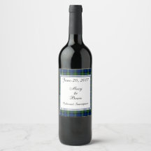 Rótulo de Vinho de Casamento Escocês Forbes