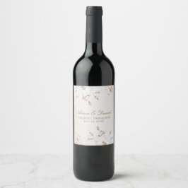 Rótulo De Garrafa De Cerveja Rótulo de Vinho de Casamento Floral Boho