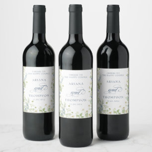 Rótulo De Garrafa De Cerveja Rótulo de vinho de casamento floral vintage