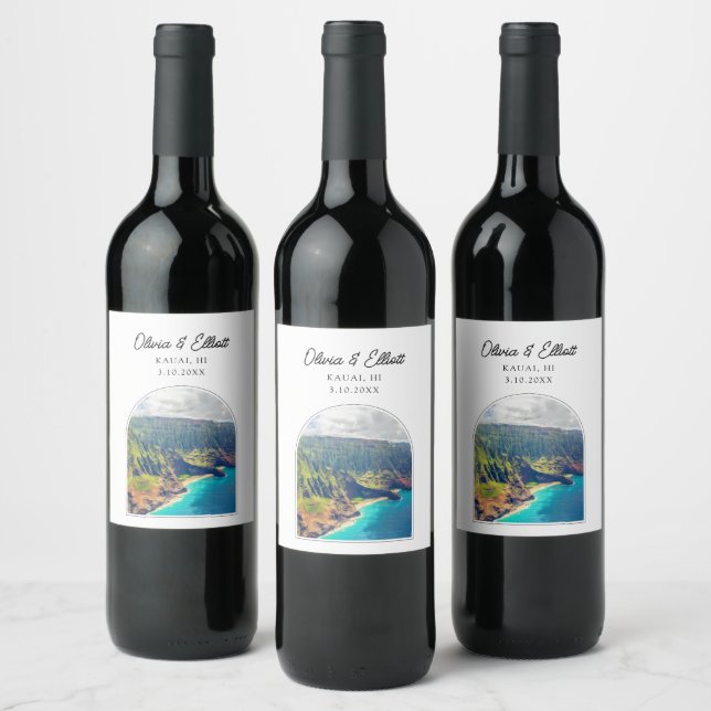 Rótulo De Garrafa De Cerveja Rótulo de Vinho de Casamento Kauai (Garrafas)