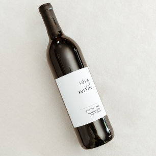 Rótulo De Garrafa De Cerveja Rótulo de Vinho de Casamento Minimalista Moderno