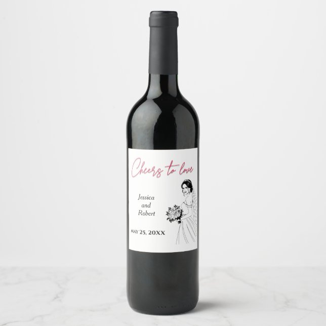 Rótulo De Garrafa De Cerveja Rótulo de Vinho de Casamento Personalizado (Frente)