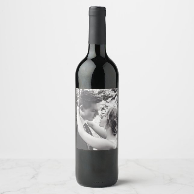 Rótulo De Garrafa De Cerveja rótulo de vinho de casamento personalizado com fot (Frente)