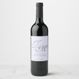 Rótulo De Garrafa De Cerveja Rótulo de Vinho de Casamento Personalizado Lavanda