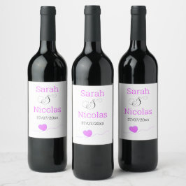 Rótulo De Garrafa De Cerveja Rótulo de vinho de casamento personalizado minimal