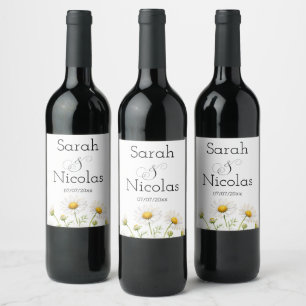 Rótulo De Garrafa De Cerveja Rótulo de vinho de casamento personalizado minimal