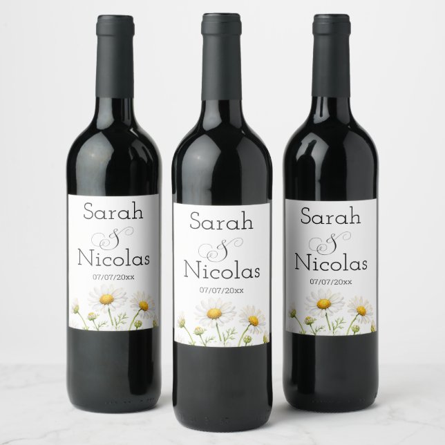 Rótulo De Garrafa De Cerveja Rótulo de vinho de casamento personalizado minimal (Garrafas)
