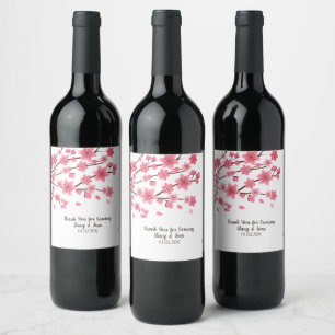 Rótulo De Garrafa De Cerveja Rótulo de Vinho de Casamento Rosa Pétalas de Árvor