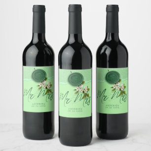 Rótulo De Garrafa De Cerveja Rótulo de Vinho de Casamento Selo Verde