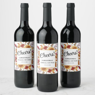 Rótulo De Garrafa De Cerveja Rótulo de Vinho de Chá de panela Floral Romântico