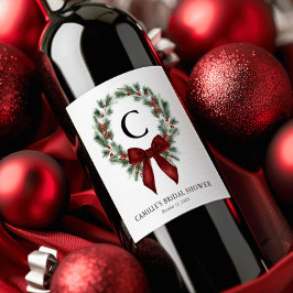 Rótulo De Garrafa De Cerveja Rótulo de Vinho de Coroa de Natal com Monograma