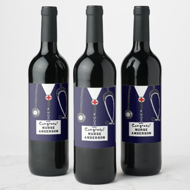 Rótulo De Garrafa De Cerveja Rótulo de Vinho de Formatura de Enfermagem (Garrafas)