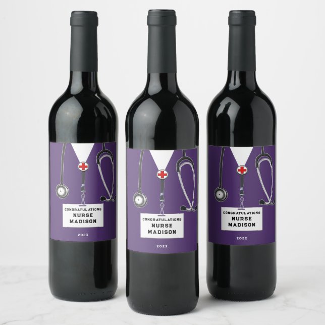 Rótulo De Garrafa De Cerveja Rótulo de Vinho de Formatura de Enfermagem (Garrafas)