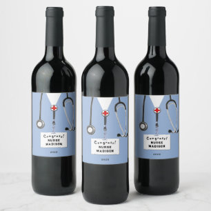 Rótulo De Garrafa De Cerveja Rótulo de Vinho de Formatura de Enfermeira