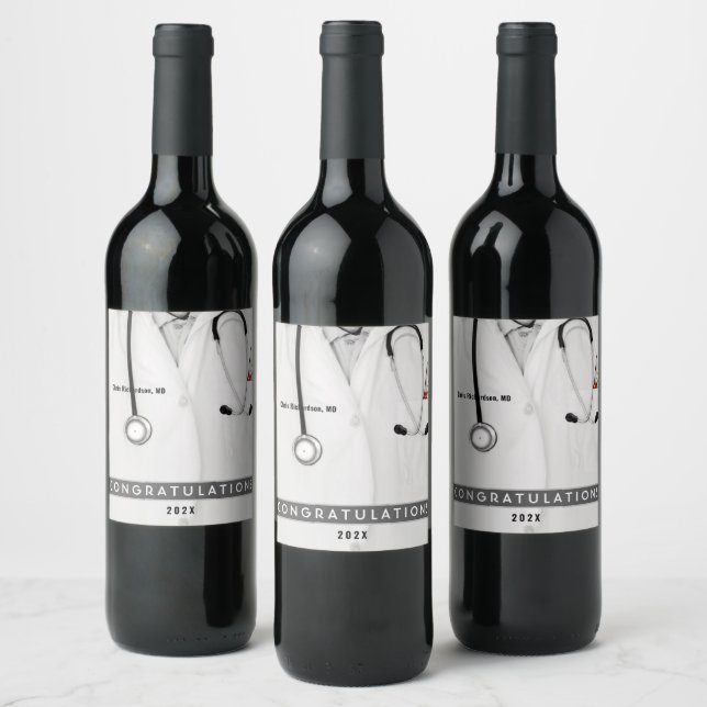 Rótulo De Garrafa De Cerveja Rótulo de Vinho de Formatura de Medicina (Garrafas)