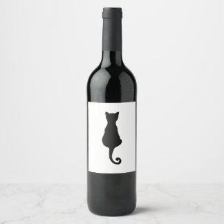 Rótulo De Garrafa De Cerveja Rótulo de Vinho de Gato Negro