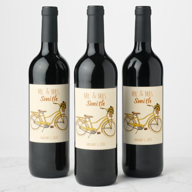 Rótulo De Garrafa De Cerveja Rótulo de Vinho de Girassol Amarelo (Garrafas)
