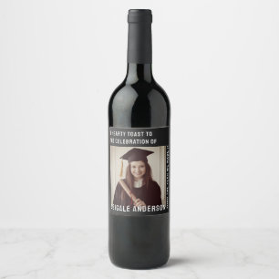 Rótulo De Garrafa De Cerveja Rótulo de Vinho de Graduação com Tipografia Branca