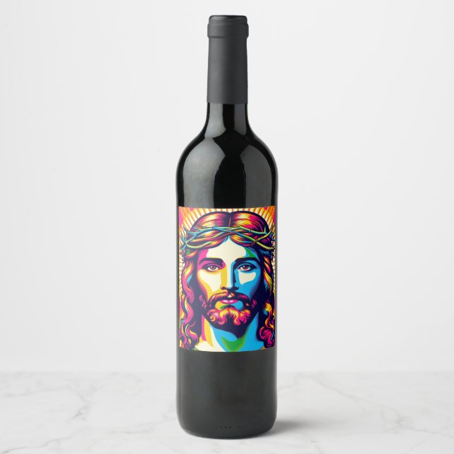 Rótulo De Garrafa De Cerveja Rótulo de vinho de Jesus. (Frente)