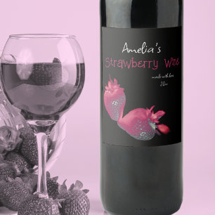 Rótulo De Garrafa De Cerveja Rótulo de Vinho de Morango Personalizado