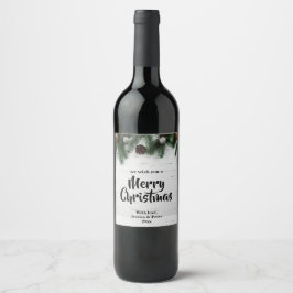 Rótulo De Garrafa De Cerveja Rótulo de vinho de Natal rústico árvore de pinheir