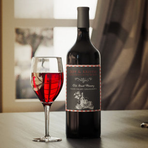 Rótulo De Garrafa De Cerveja Rótulo de Vinho de Noivado Italiano Vintage