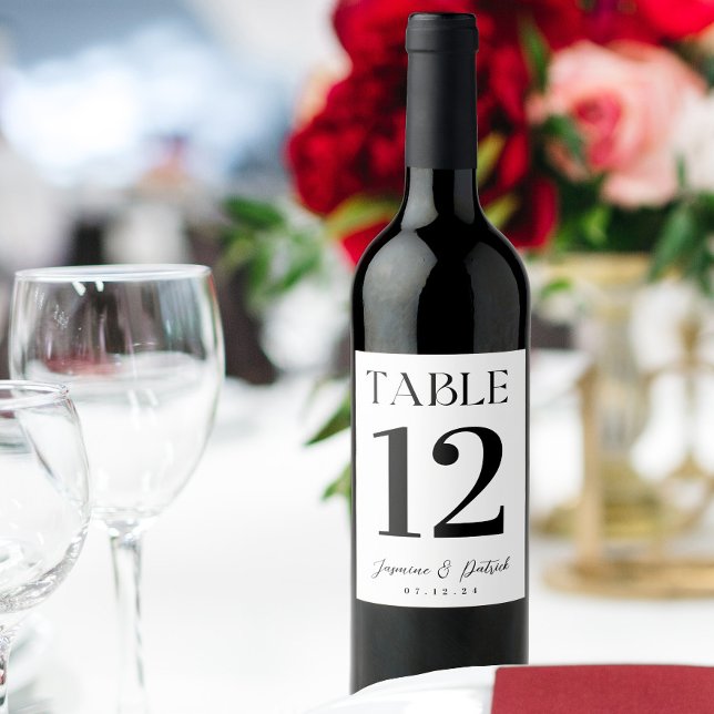 Rótulo De Garrafa De Cerveja Rótulo de Vinho de Número de Mesa Moderno e Elegan (Criador carregado)
