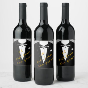 Rótulo De Garrafa De Cerveja rótulo de vinho de presente gravata preta e smokin