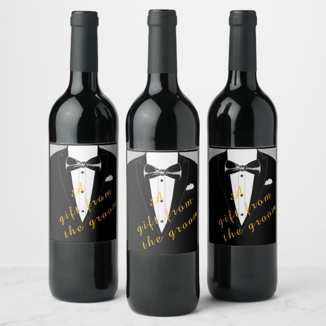 Rótulo De Garrafa De Cerveja rótulo de vinho de presente gravata preta e smokin (Garrafas)