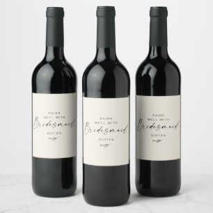 Rótulo De Garrafa De Cerveja Rótulo de Vinho de Proposta de Bridesmaid de Scri