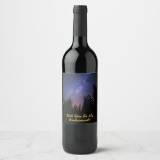Rótulo De Garrafa De Cerveja Rótulo de Vinho de Proposta de Bridesmaid - Noite