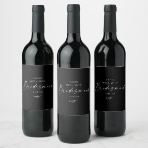 Rótulo De Garrafa De Cerveja Rótulo de Vinho de Proposta de Dama de Honra com L