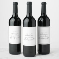 Rótulo de Vinho de Proposta de Porta-Prata Minimal