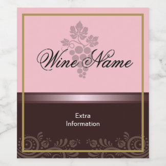 Rótulo De Garrafa De Cerveja Rótulo De Vinho De rosa Com Uvas