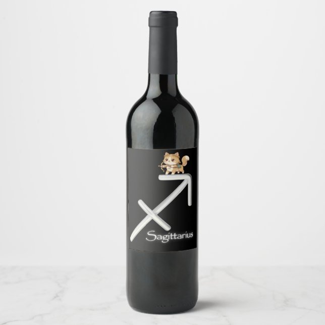 Rótulo De Garrafa De Cerveja Rótulo de Vinho de Sagitário (Frente)