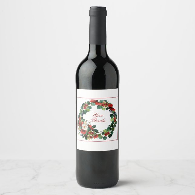 Rótulo De Garrafa De Cerveja Rótulo de Vinho do Arranjo de Ação de Graças (Frente)