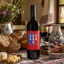 rótulo de vinho do brasão dos saxões da Transilvân