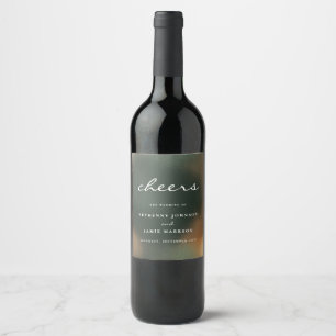 Rótulo De Garrafa De Cerveja Rótulo de Vinho do Casamento Minimalista do Ombre