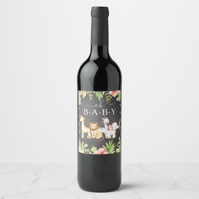 Rótulo De Garrafa De Cerveja Rótulo de Vinho do Chá de fraldas da Selva de Bebê (Frente)