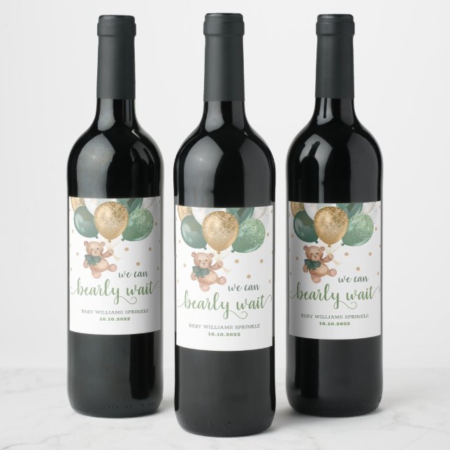 Rótulo De Garrafa De Cerveja Rótulo de Vinho do Chá de fraldas de Espera do Urs (Garrafas)