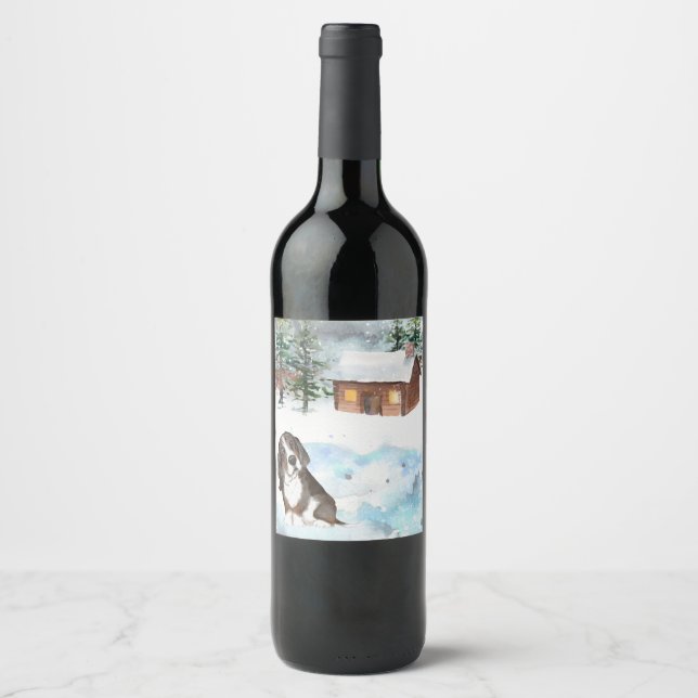 Rótulo De Garrafa De Cerveja Rótulo de Vinho do Hound Basset (Tri) (Frente)