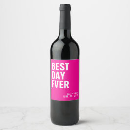 Rótulo De Garrafa De Cerveja Rótulo de Vinho do Melhor Dia de Casamento Moderno
