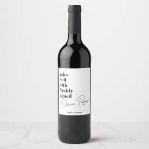Rótulo De Garrafa De Cerveja Rótulo de Vinho dos Documentos de Divórcio Assinad