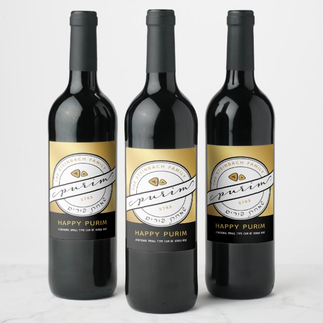 Rótulo De Garrafa De Cerveja Rótulo de Vinho Dourado Personalizado do Script PU (Garrafas)