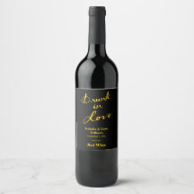 Rótulo de Vinho Embriagado de Amor - dourado & pre