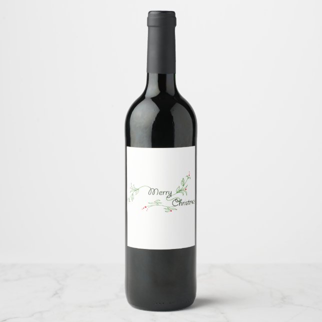 Rótulo De Garrafa De Cerveja Rótulo de Vinho Feliz de Natal (Frente)
