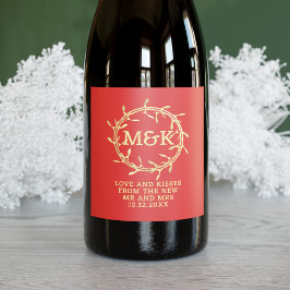Rótulo De Garrafa De Cerveja Rótulo de Vinho Feriado de Feriado de Erva Vermelh
