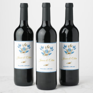 Rótulo De Garrafa De Cerveja Rótulo de Vinho Flor Elegante e Vinho Estimulante