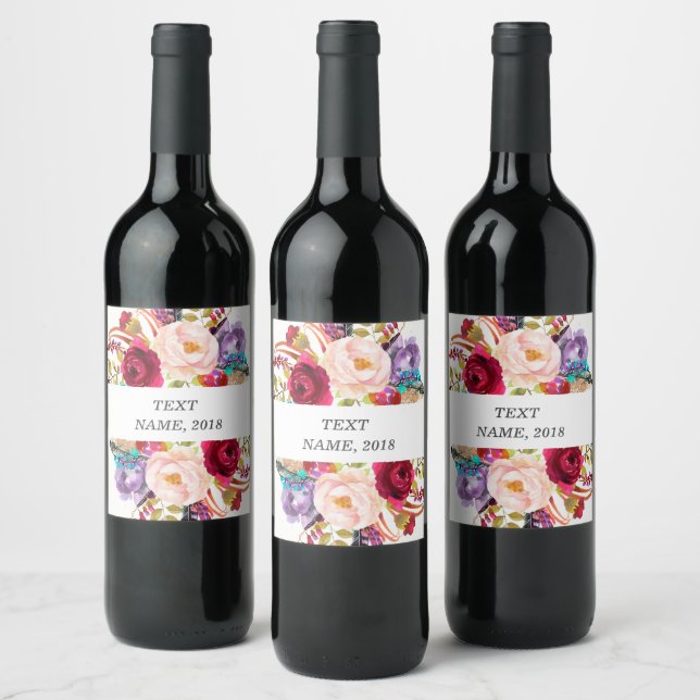 Rótulo De Garrafa De Cerveja RÓTULO DE VINHO - floral (Garrafas)