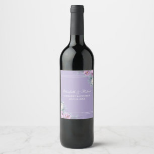 Rótulo De Garrafa De Cerveja Rótulo de vinho floral roxo Lavanda